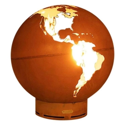 گودال آتش سوزی کره فلزی چوب سوزاندن کره زمین کورتن فولادی 36 اینچی