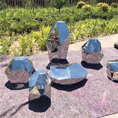 باغ‌ها مربع‌های هندسی مجسمه‌های فولادی ضد زنگ آینه جلا داده شده