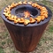 کباب پز مدرن مخروطی کورتن استیل در فضای باز روی اجاق گاز کوره چوب سوز