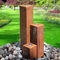 تزئینات باغ ستونی با آب فولاد کورتن معاصر