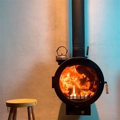 شومینه معلق 600 میلی متری گرمایش مرکزی داخلی دیواری چوب سوز